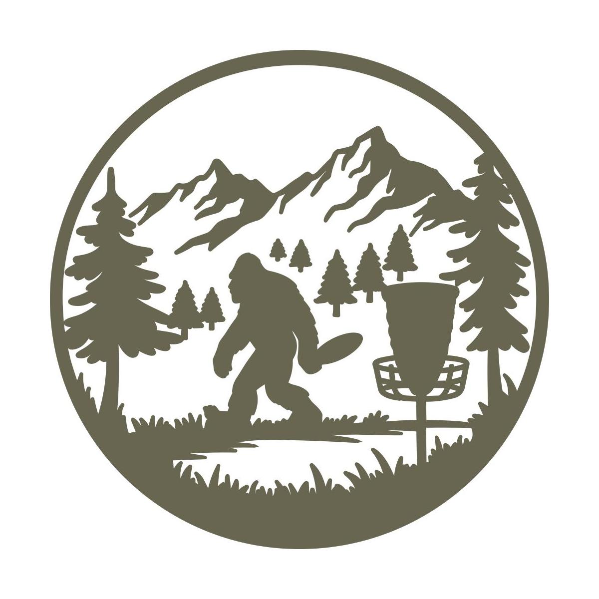 Big Foot Playing Disc Golf Delrin Leather Stamp