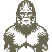 Delrin leather stamp design of Bigfoot, featuring bold fur details and a strong, upright stance for sasquatch-themed leather projects.