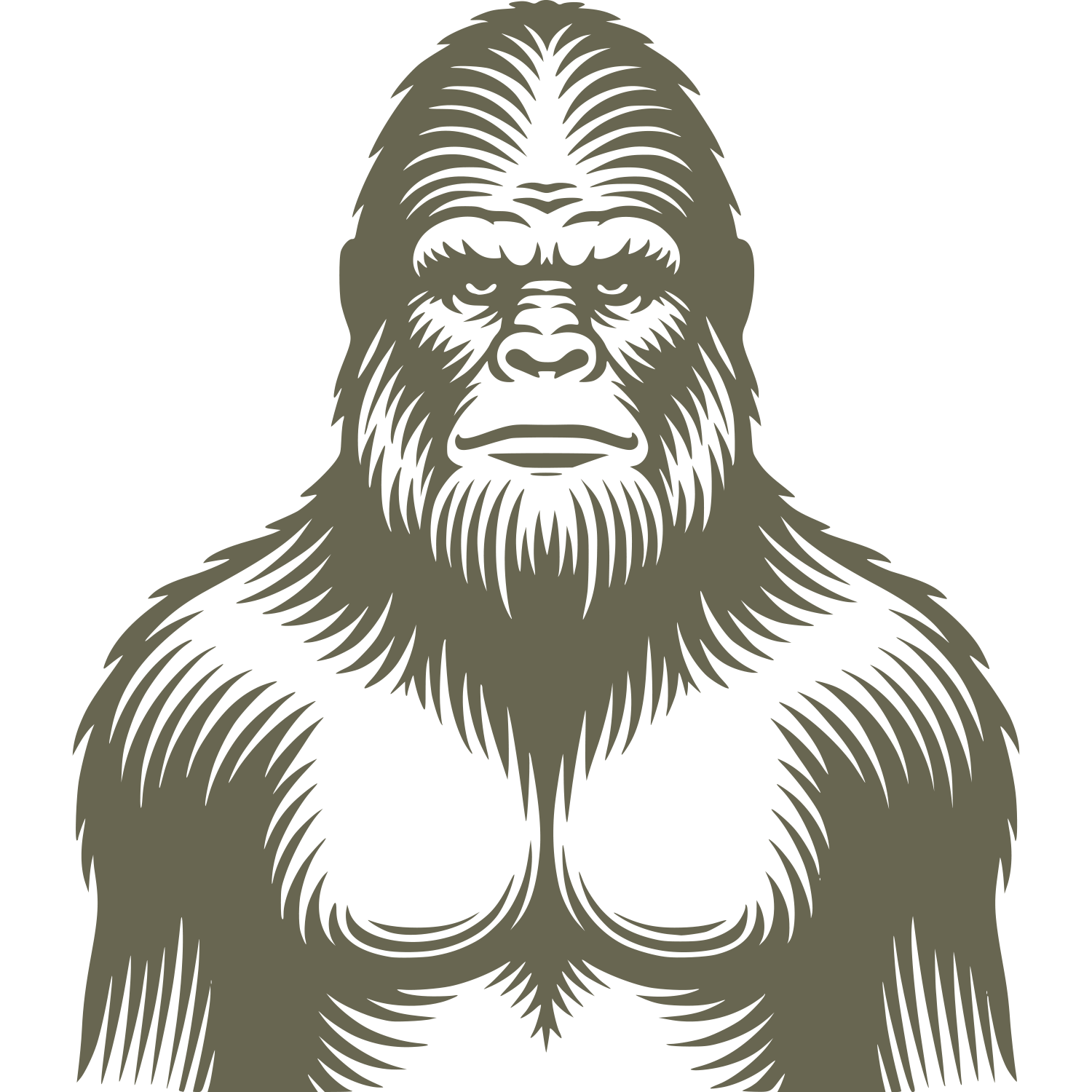 Delrin leather stamp design of Bigfoot, featuring bold fur details and a strong, upright stance for sasquatch-themed leather projects.