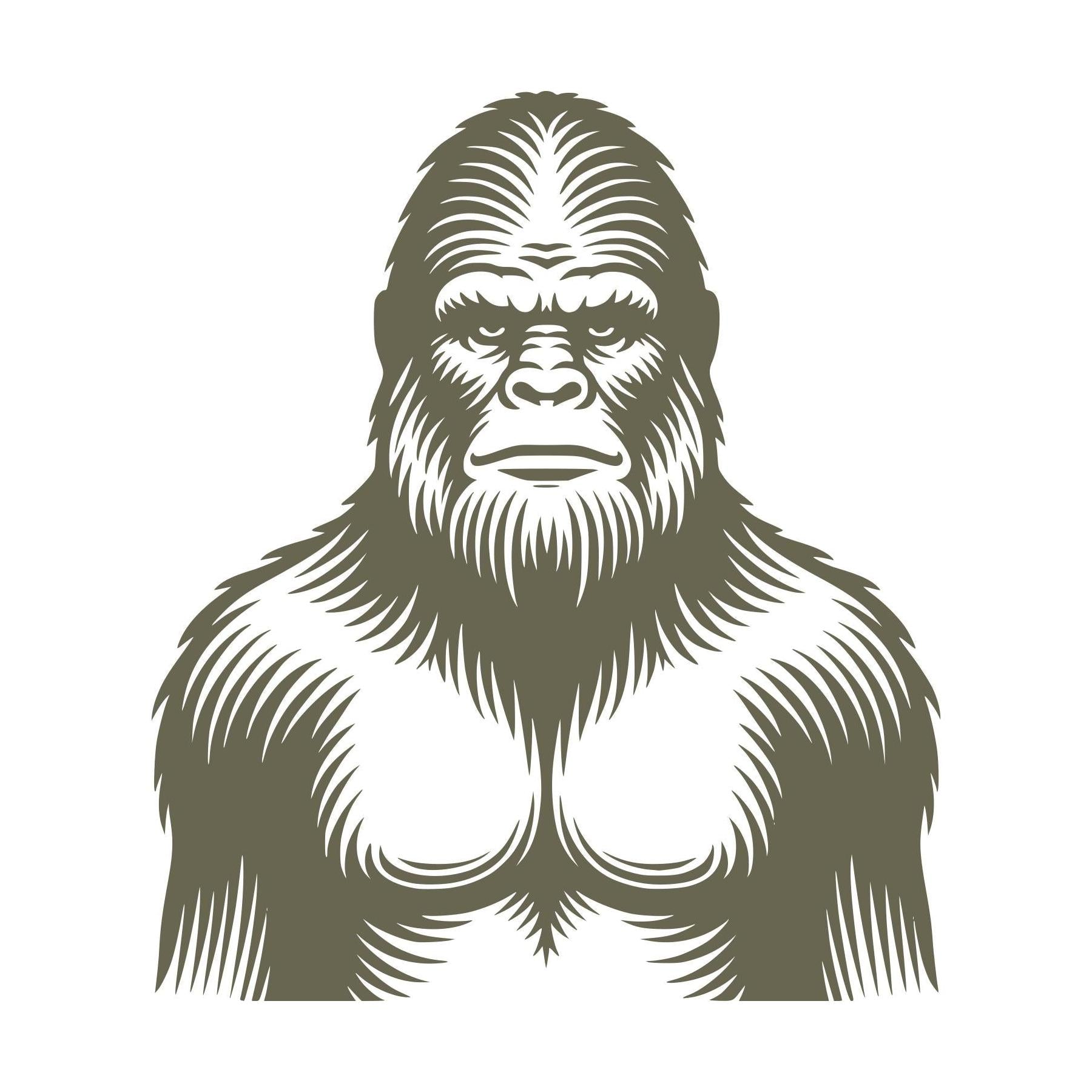 Delrin leather stamp design of Bigfoot, featuring bold fur details and a strong, upright stance for sasquatch-themed leather projects.