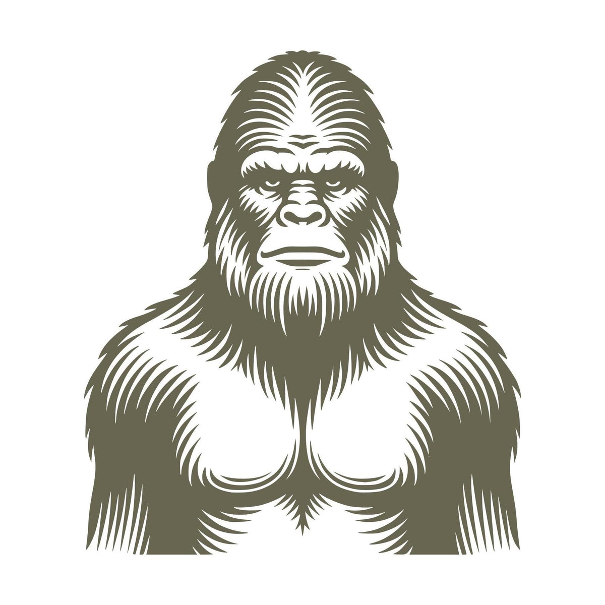 Delrin leather stamp design of Bigfoot, featuring bold fur details and a strong, upright stance for sasquatch-themed leather projects.