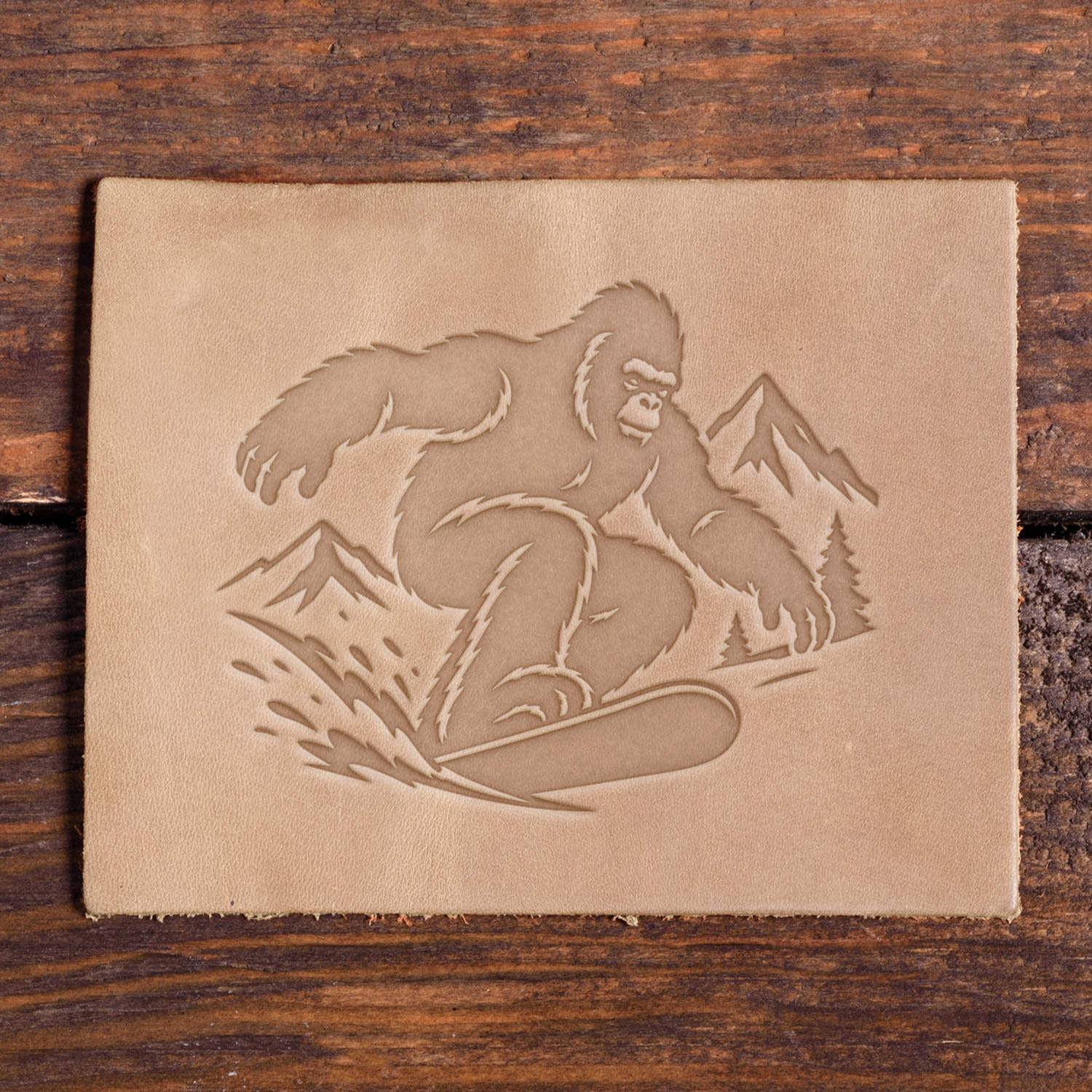 Big Foot Snowboarding Delrin Leather Stamp
