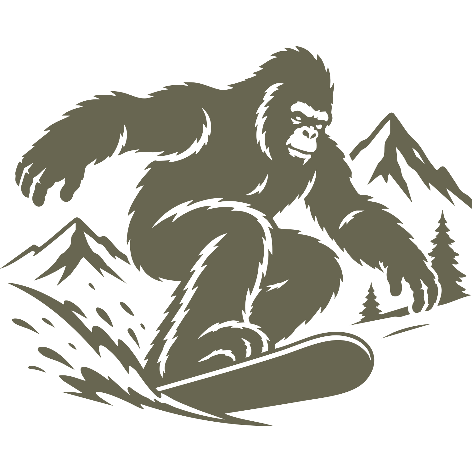 Big Foot Snowboarding Delrin Leather Stamp