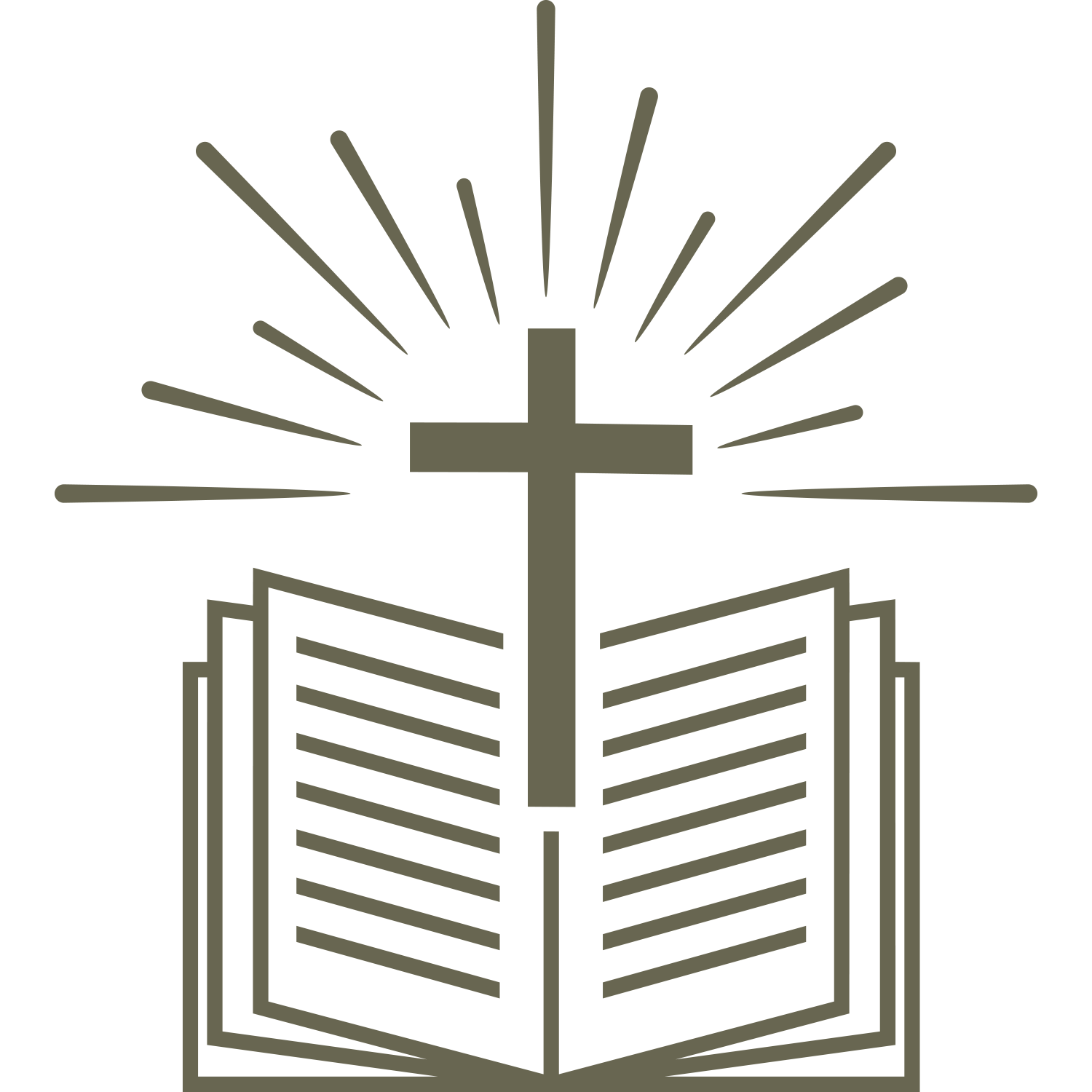 Open Bible with Cross Delrin Leather Stamp