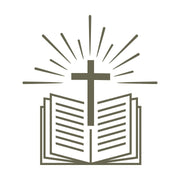 Open Bible with Cross Delrin Leather Stamp