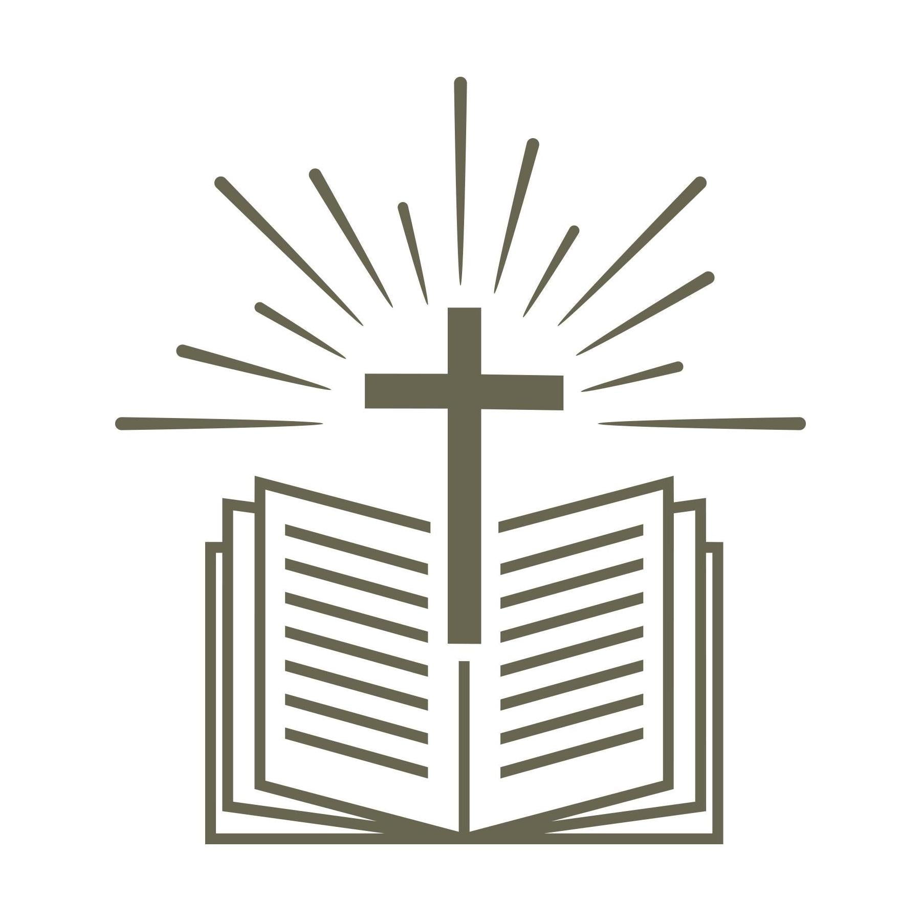 Open Bible with Cross Delrin Leather Stamp