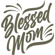 Hand-lettered “Blessed Mom” design in a flowing script style—ideal for crafting heartfelt leather gifts for Mother’s Day, birthdays, or everyday appreciation.