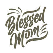 Hand-lettered “Blessed Mom” design in a flowing script style—ideal for crafting heartfelt leather gifts for Mother’s Day, birthdays, or everyday appreciation.