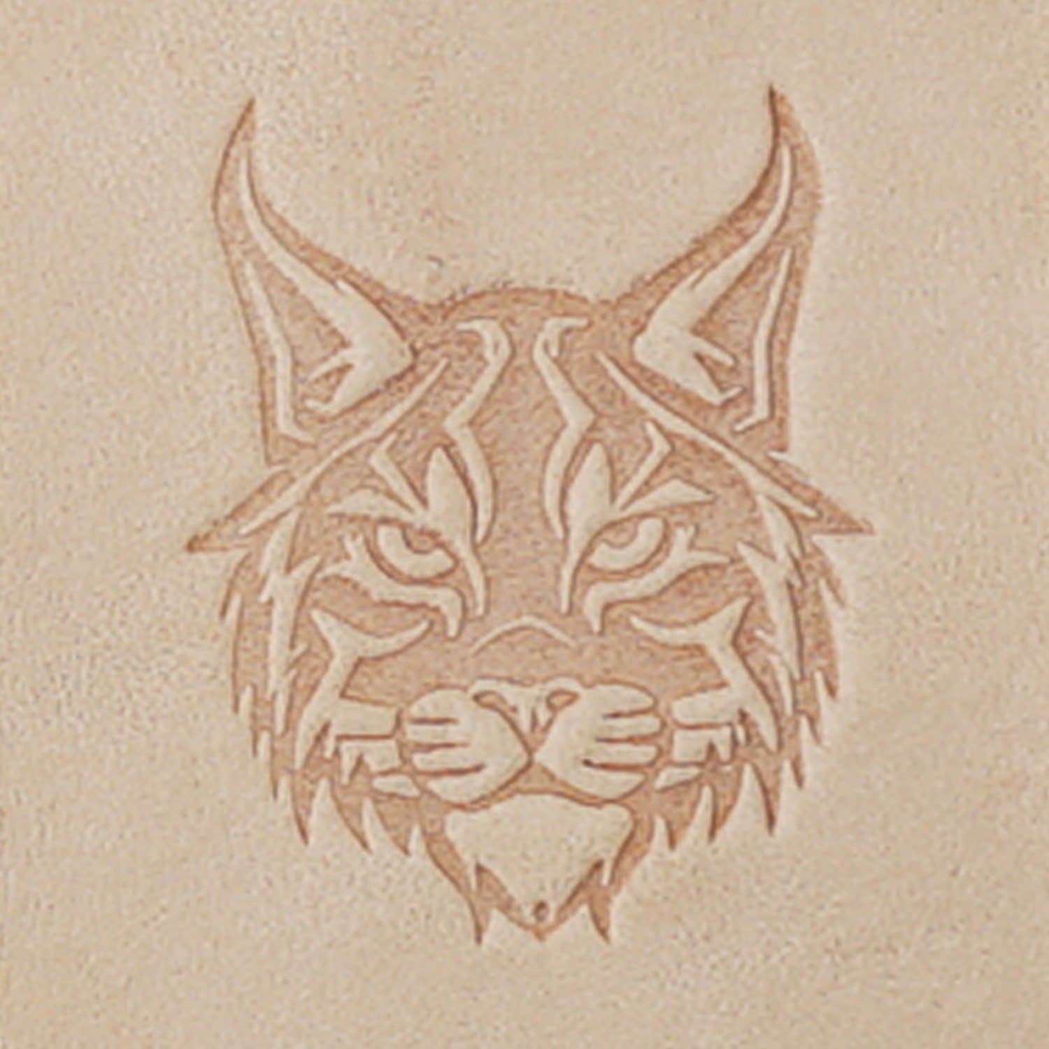 Bobcat Face Delrin Leather Stamp