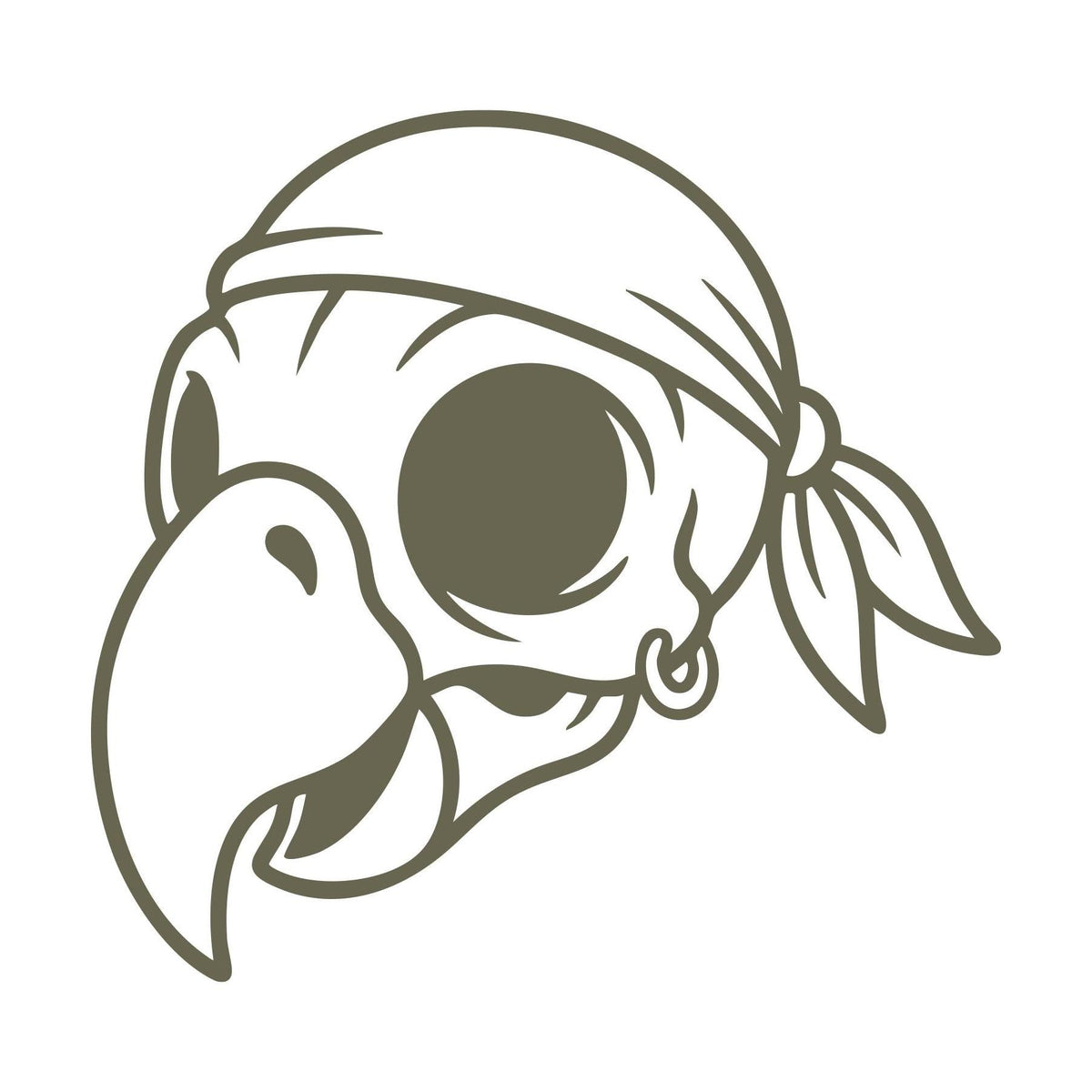 Cartoon Pirate Bird Skull Delrin Leather Stamp