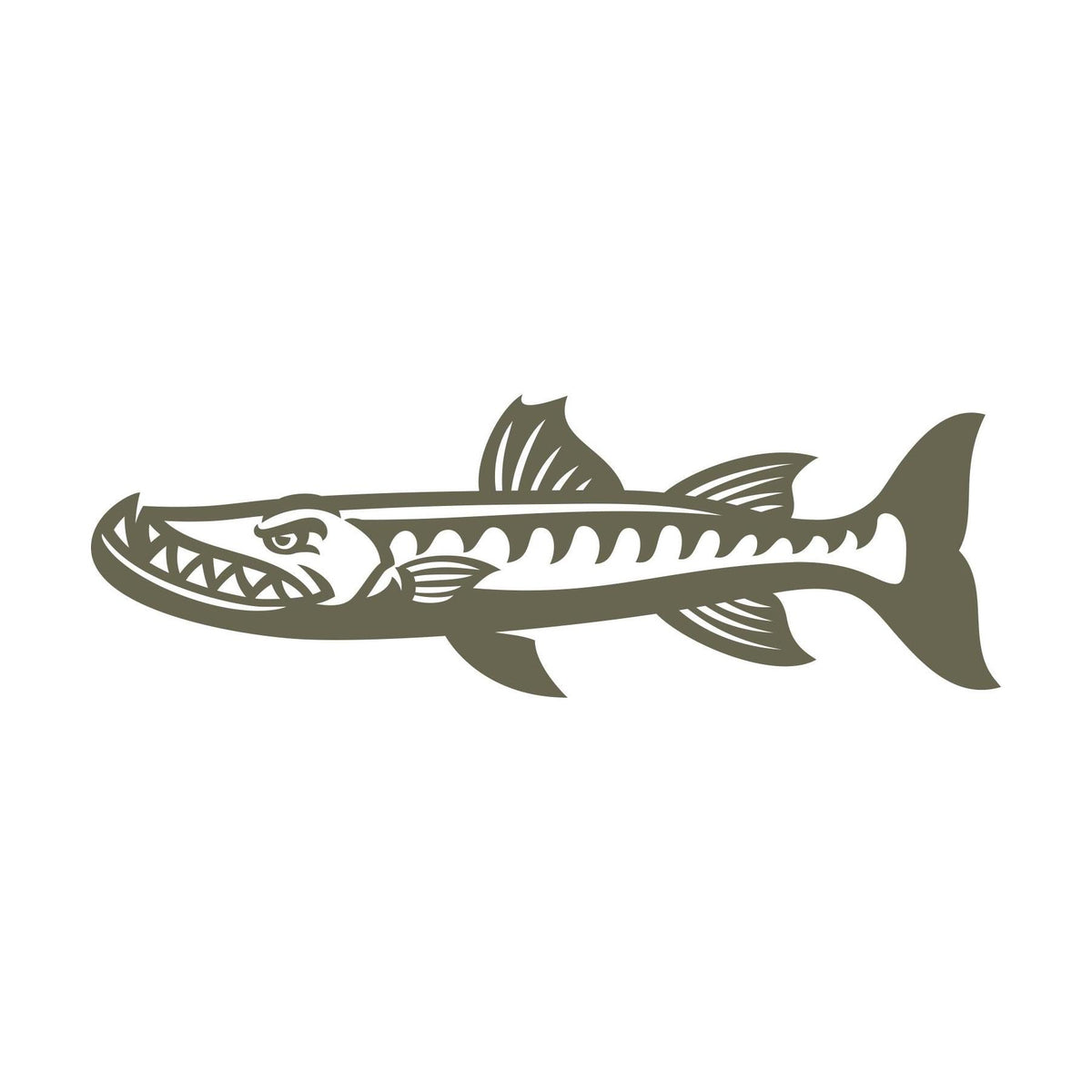 Barracuda Fish Delrin Leather Stamp