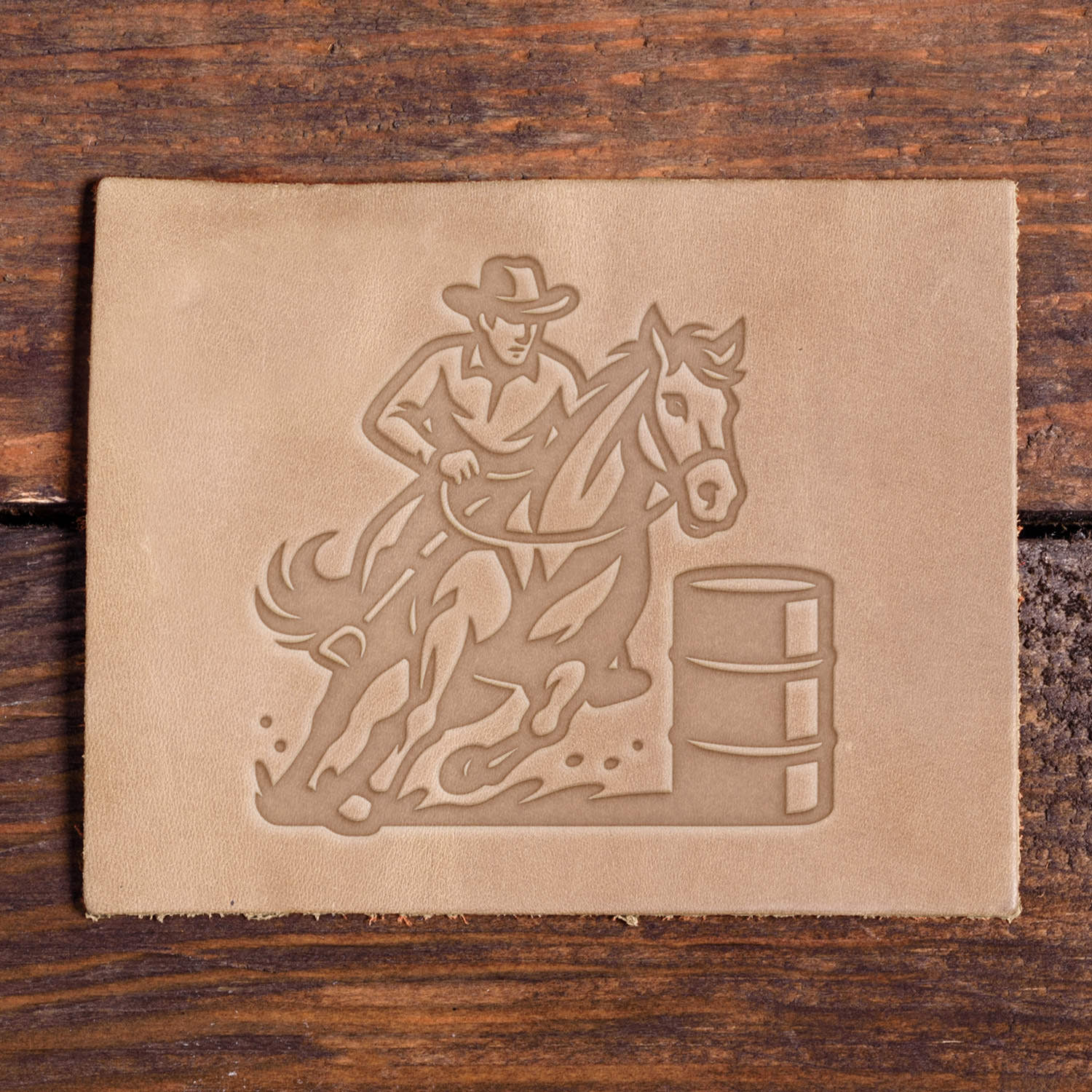 Horse Barrell Racer Delrin Leather Stamp
