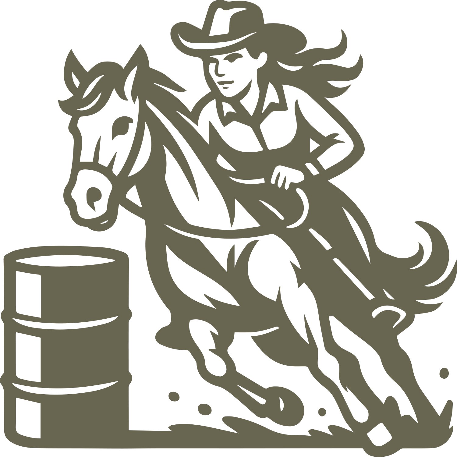 Horse Barrell Racer Delrin Leather Stamp