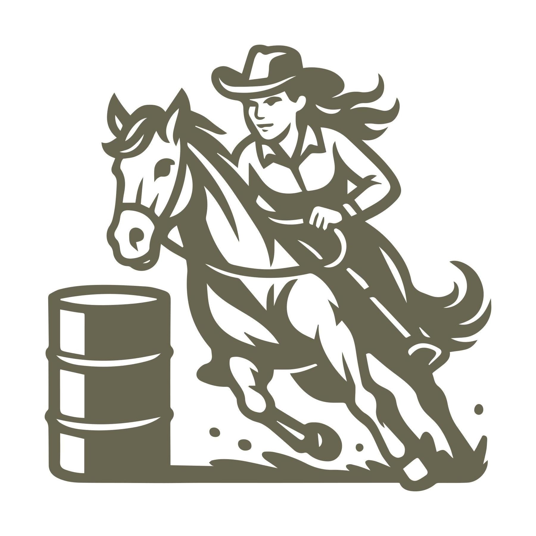 Horse Barrell Racer Delrin Leather Stamp