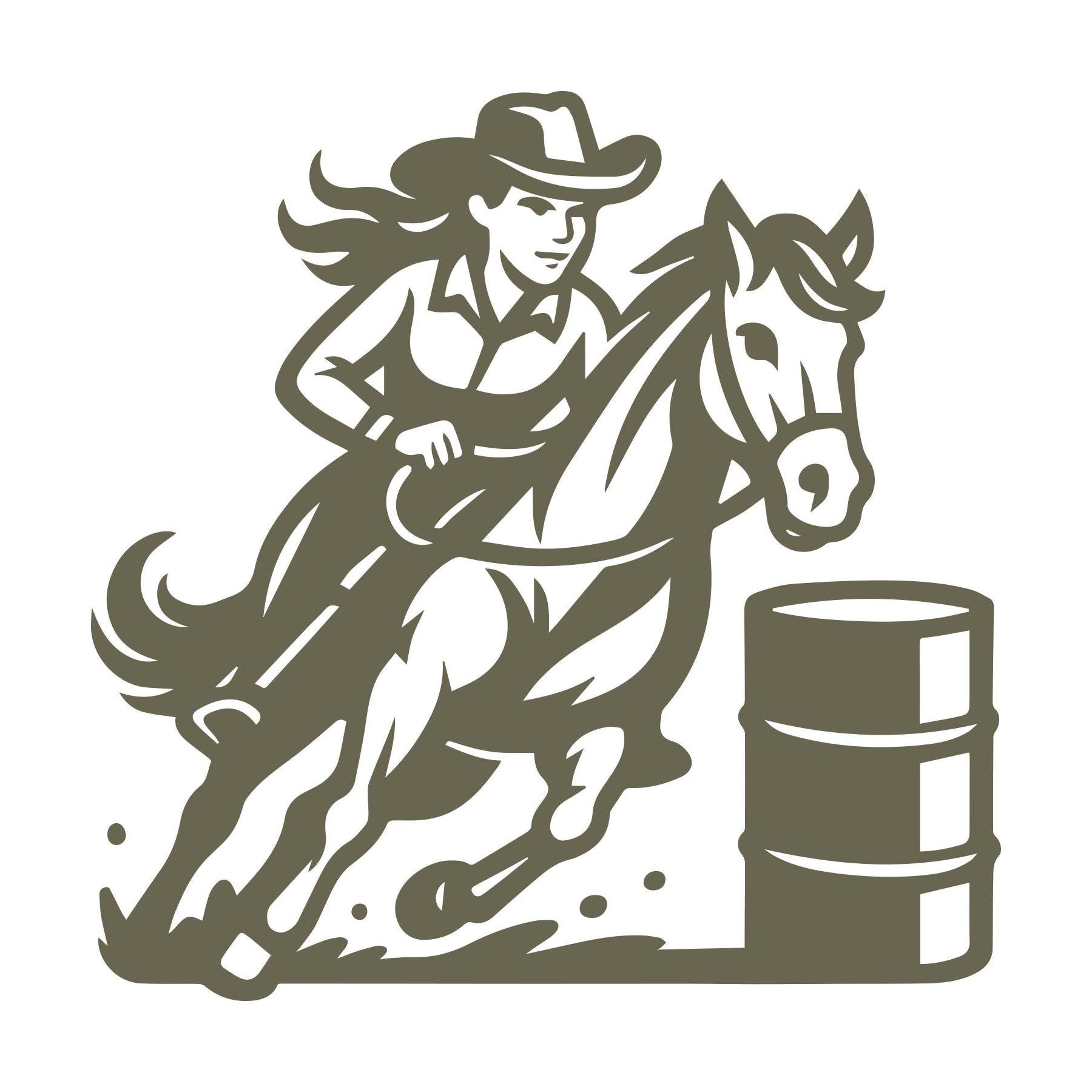 Horse Barrell Racer Delrin Leather Stamp