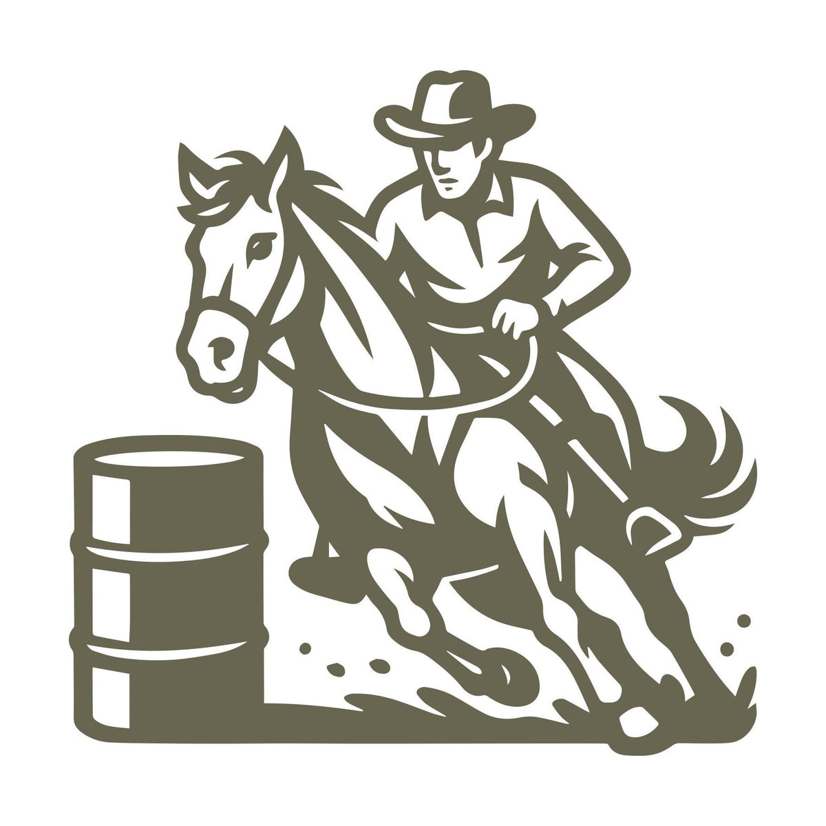 Horse Barrell Racer Delrin Leather Stamp