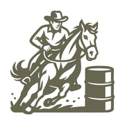 Horse Barrell Racer Delrin Leather Stamp