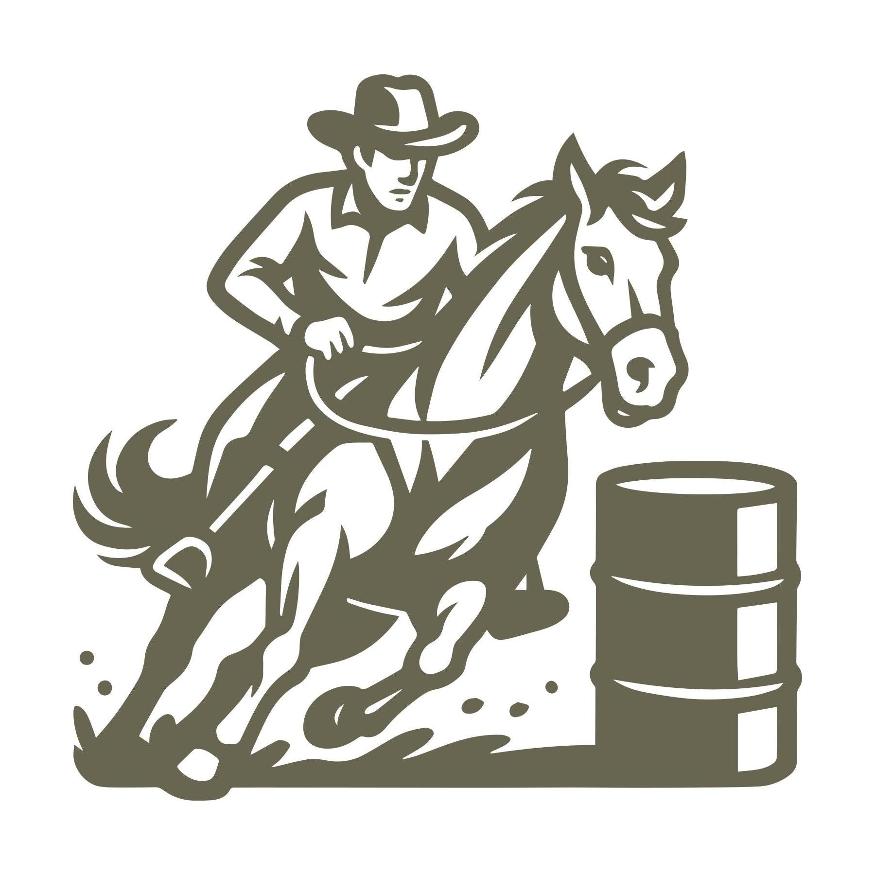 Horse Barrell Racer Delrin Leather Stamp