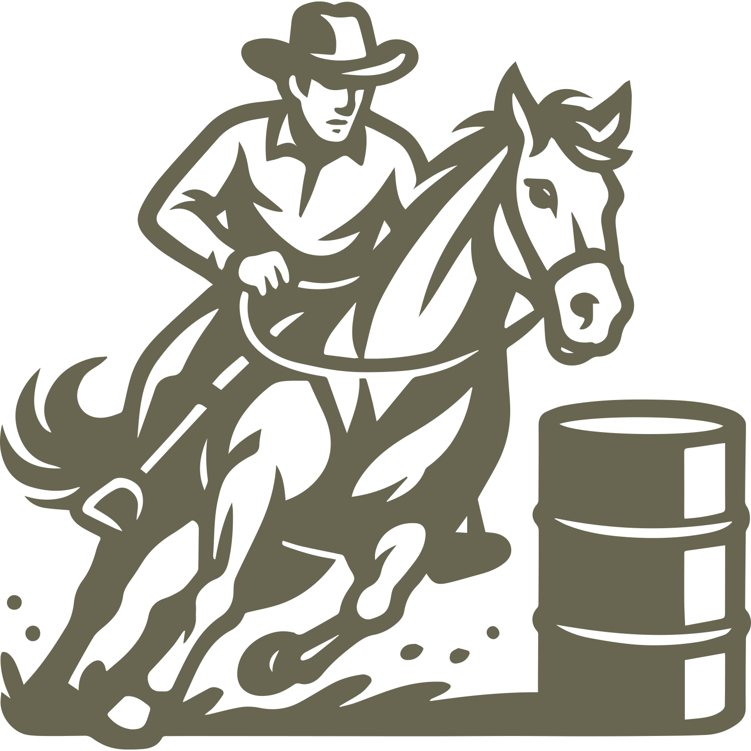 Horse Barrell Racer Delrin Leather Stamp