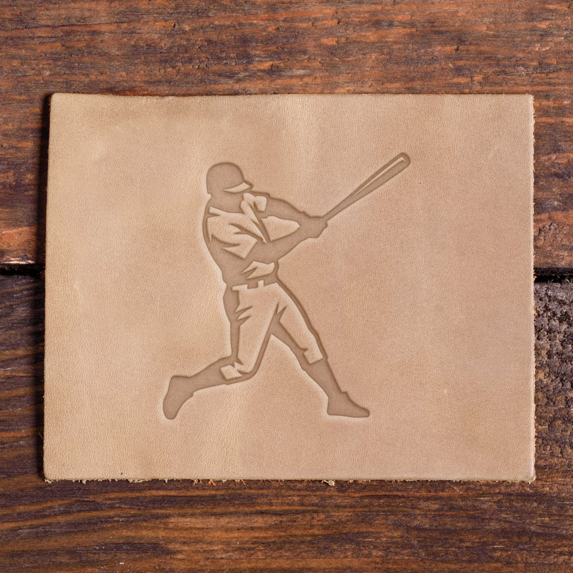 Baseball Batter Swing Delrin Leather Stamp