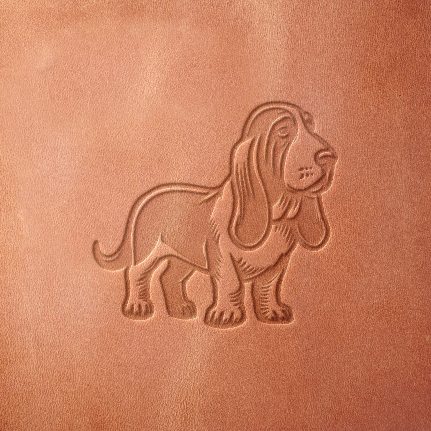 Basset Hound Dog Delrin Leather Stamp