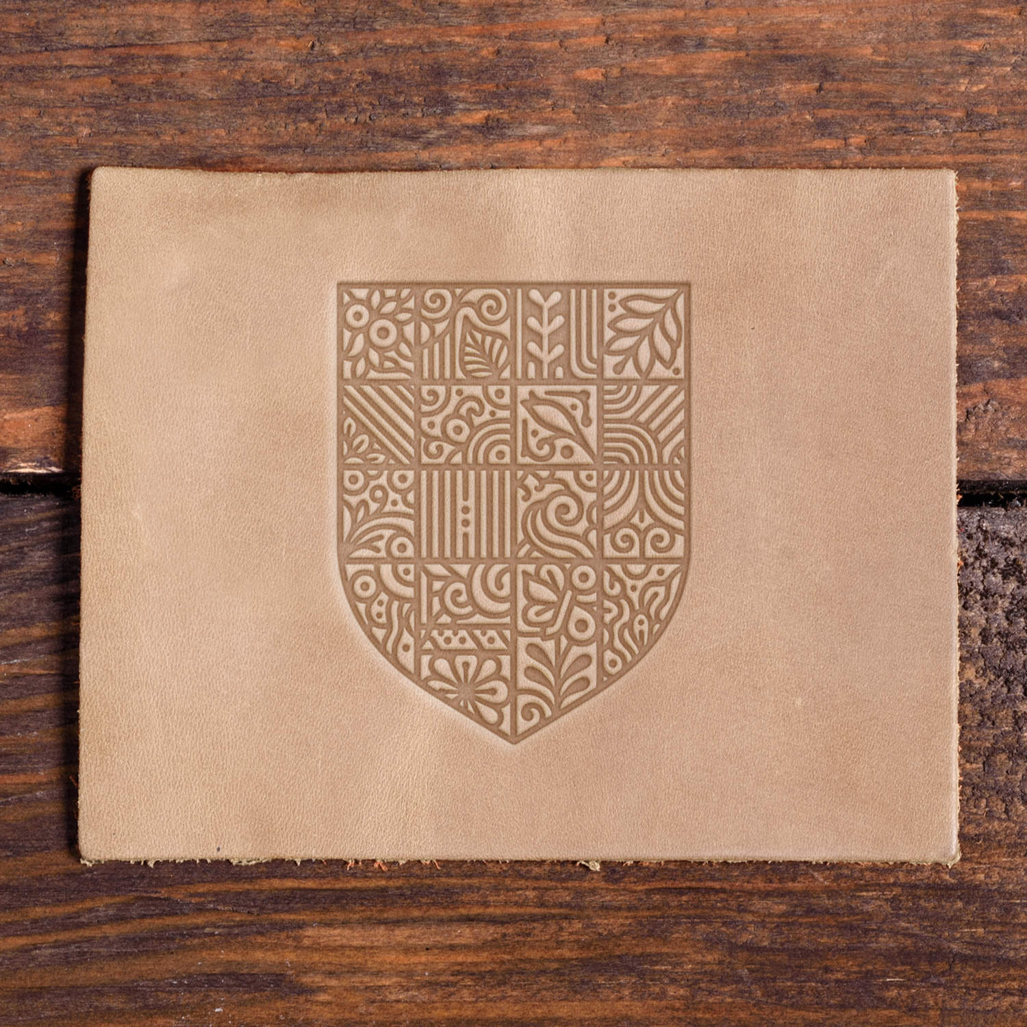 Botanical Shield Delrin Leather Stamp