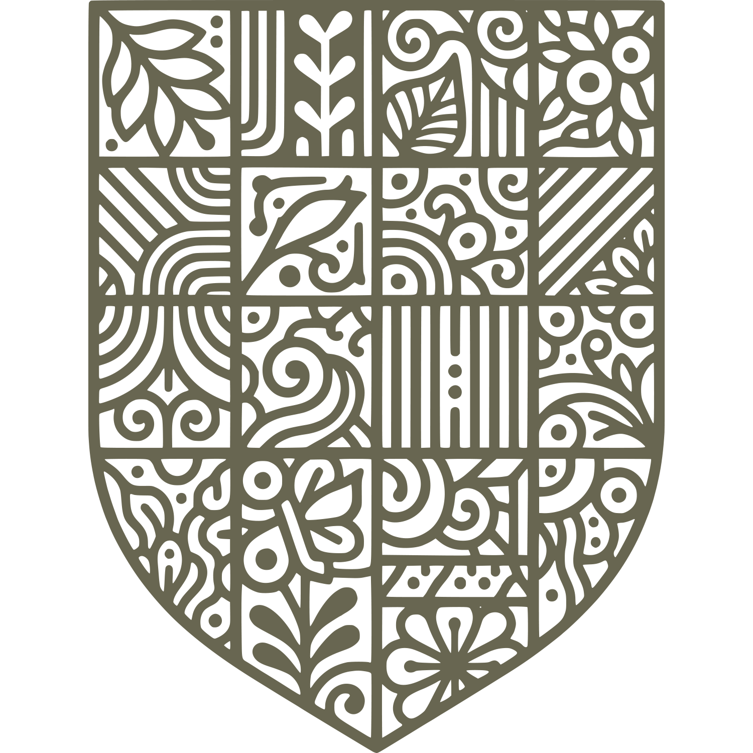 Botanical Shield Delrin Leather Stamp