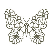 Butterfly design intricately formed with floral patterns, combining delicate flowers and bold symmetry.