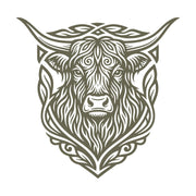 Highland Cow Head Emblem Delrin Leather Stamp