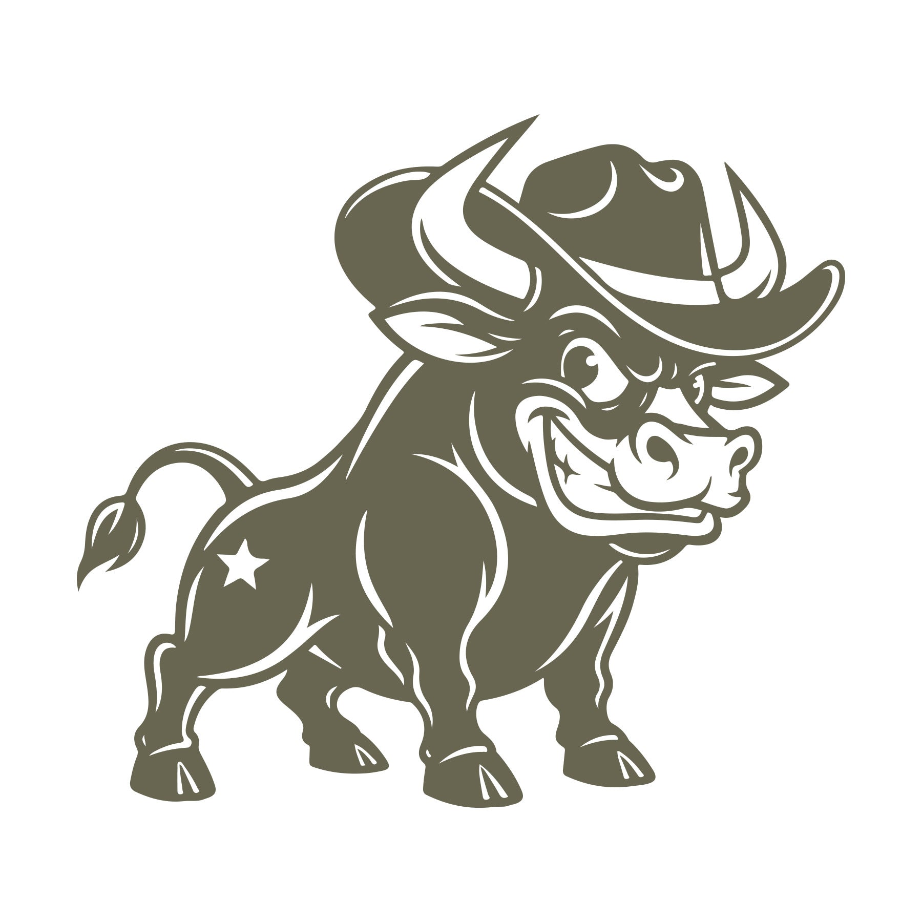 Bull with Cowboy Hat Delrin Leather Stamp