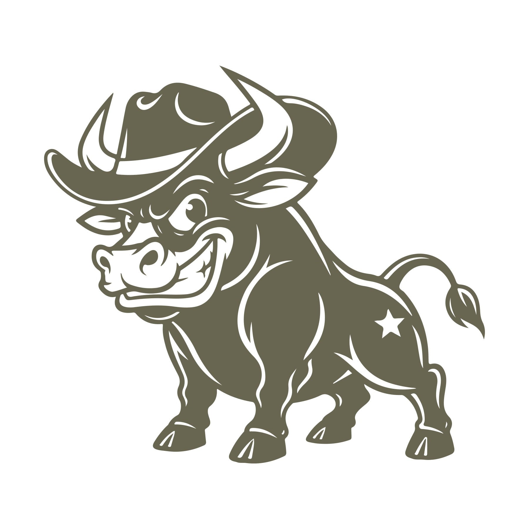 Bull with Cowboy Hat Delrin Leather Stamp