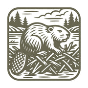 Beaver in Dam Delrin Leather Stamp