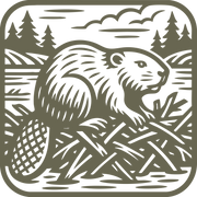 Beaver in Dam Delrin Leather Stamp