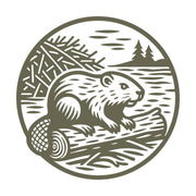 Beaver on a Log Delrin Leather Stamp