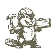 Beaver in Hard Hat Delrin Leather Stamp