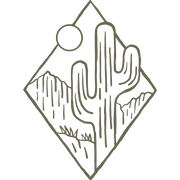 Delrin leather stamp with a desert cactus landscape design, perfect for southwestern and nature-themed leatherworking projects.