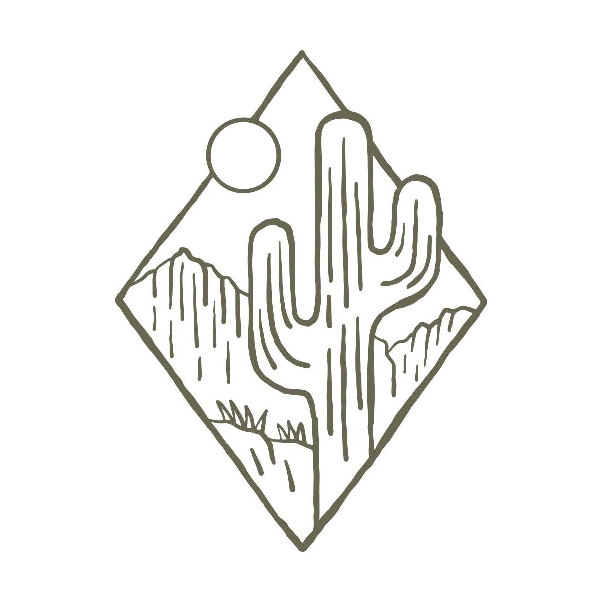 Delrin leather stamp with a desert cactus landscape design, perfect for southwestern and nature-themed leatherworking projects.