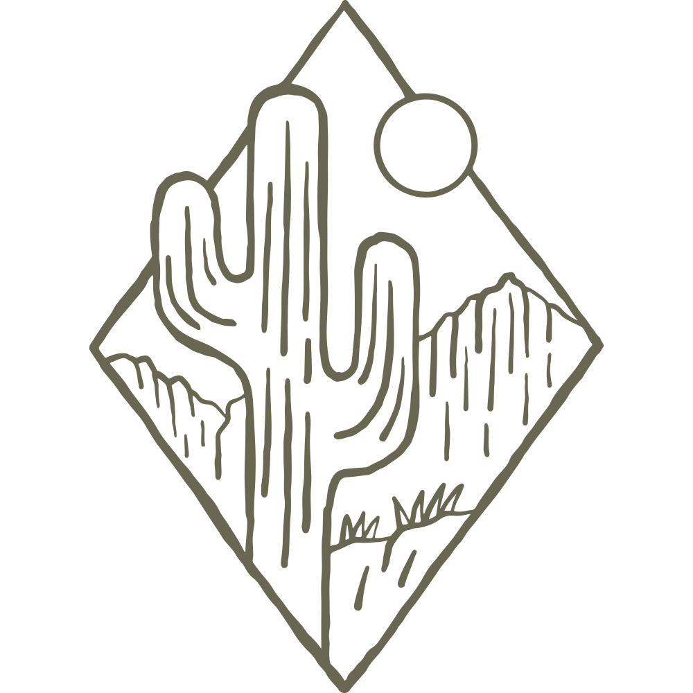 Desert Cactus Scene Delrin Leather Stamp