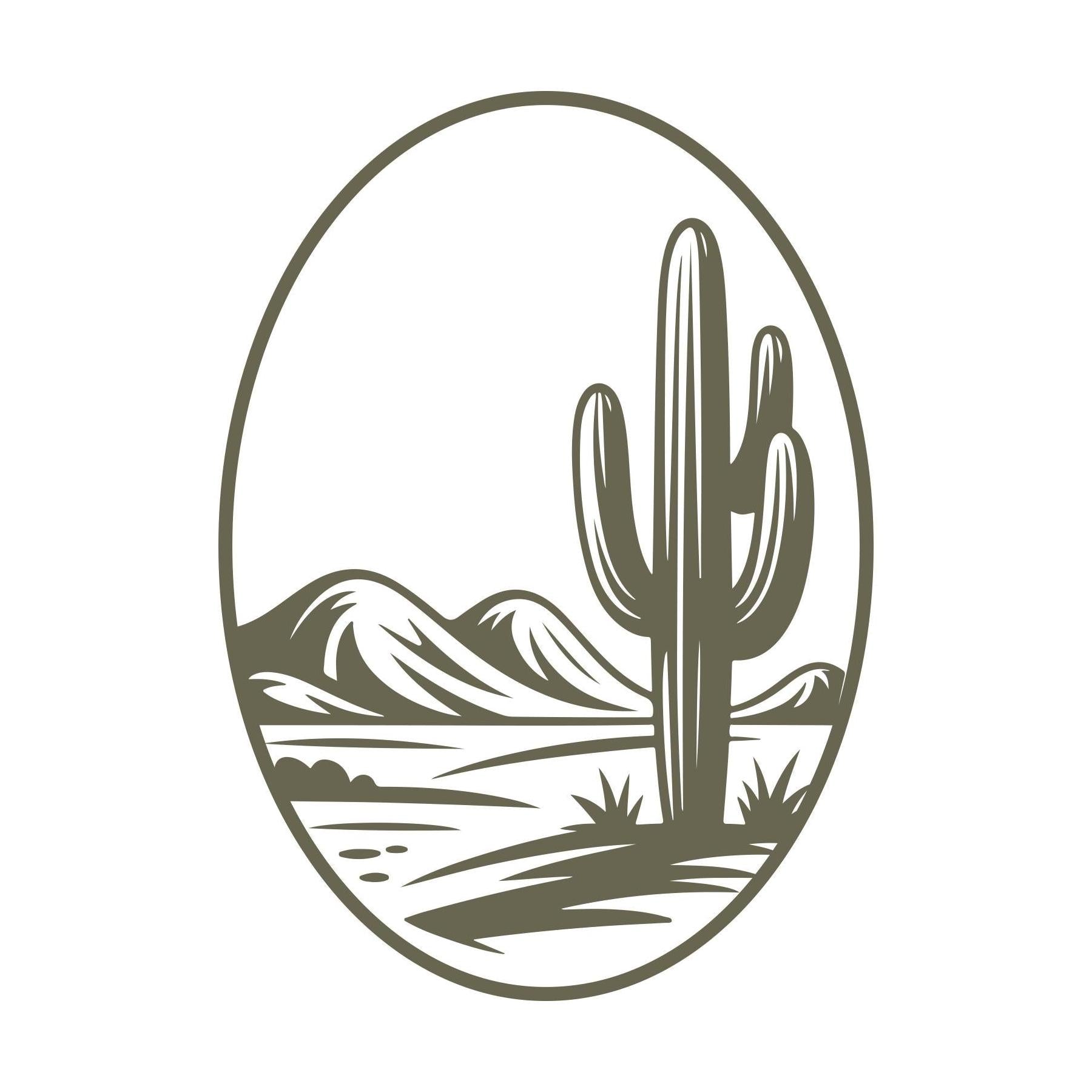 Desert Cactus Scene Delrin Leather Stamp