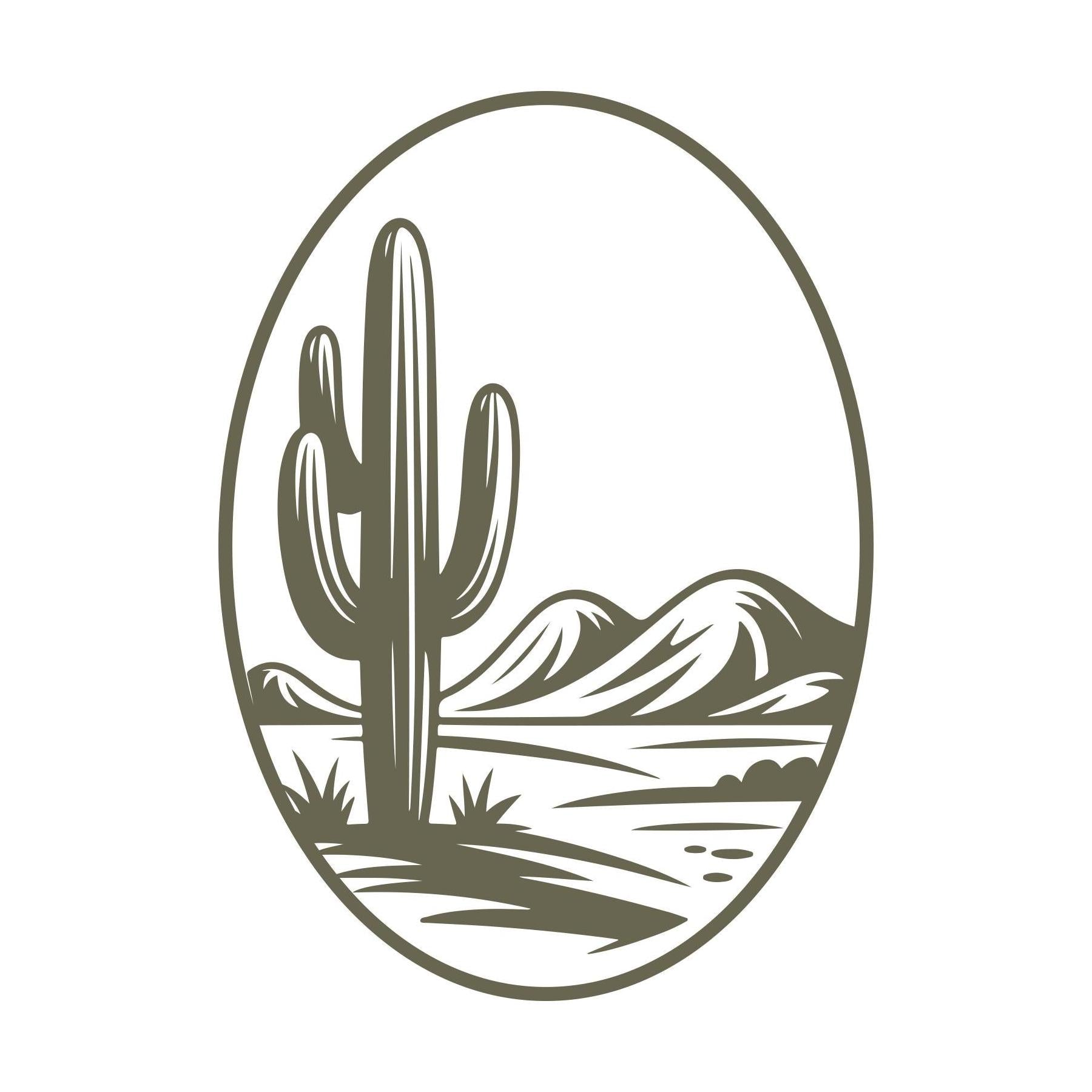 Desert Cactus Scene Delrin Leather Stamp