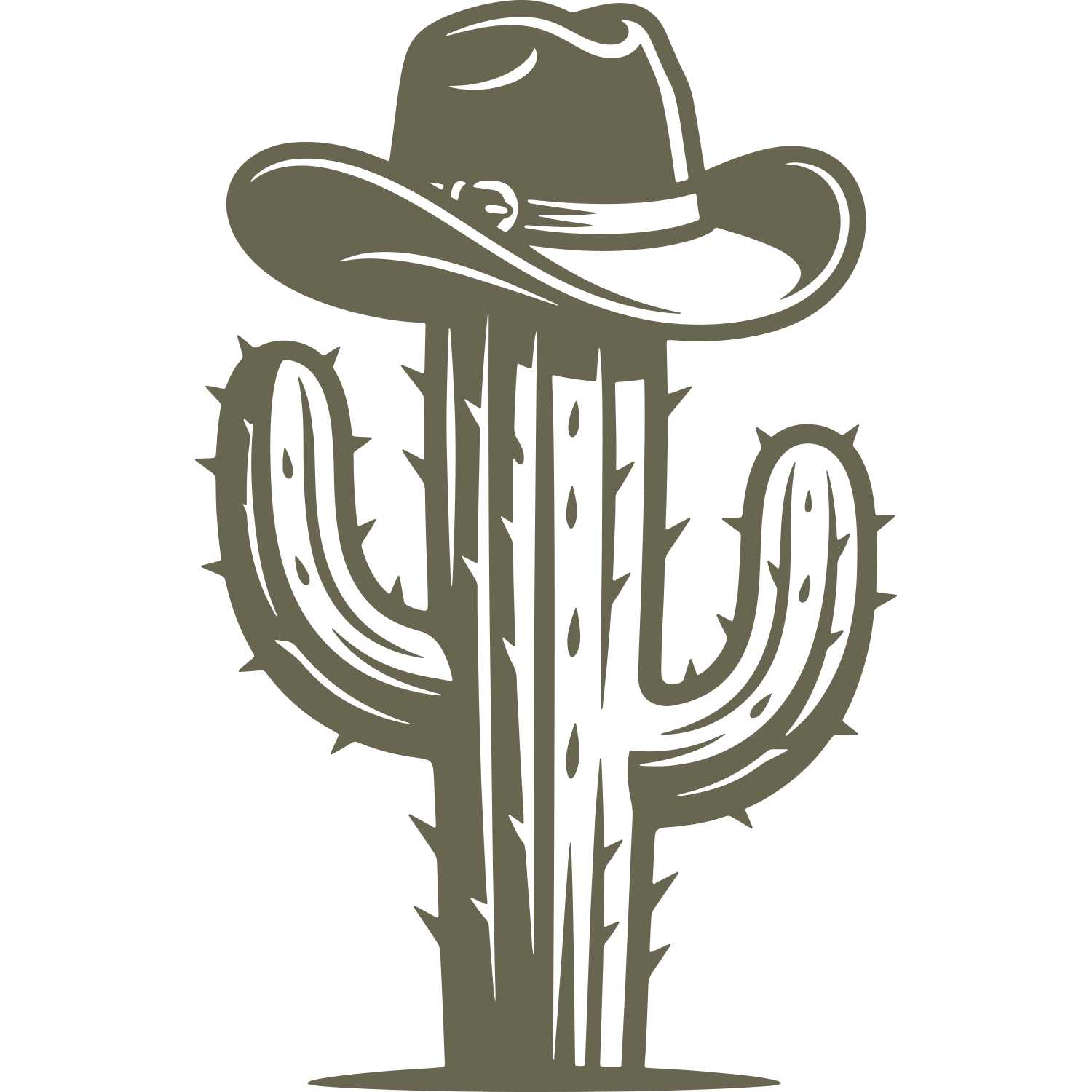 Cactus with Cowboy Hat Delrin Leather Stamp