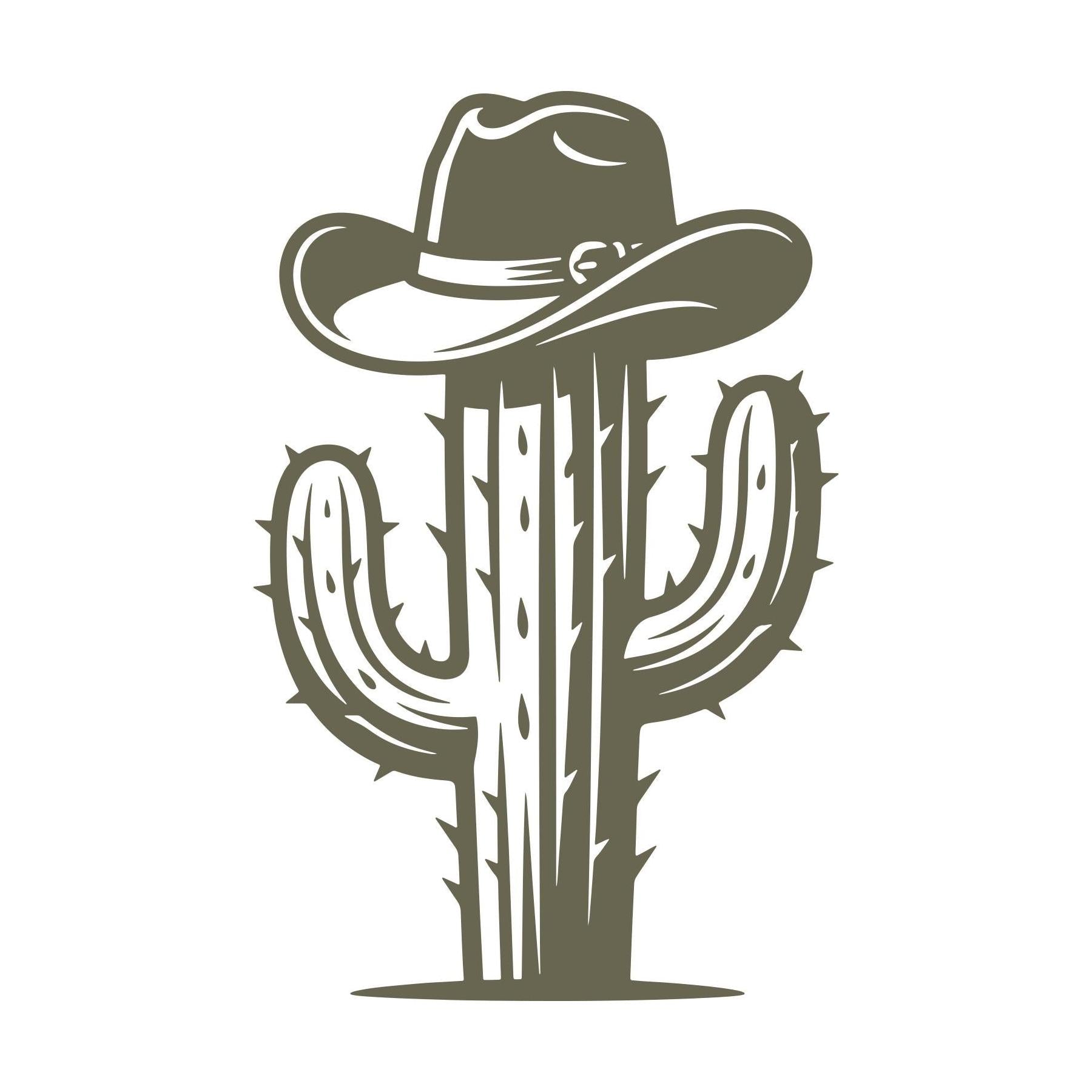Cactus with Cowboy Hat Delrin Leather Stamp
