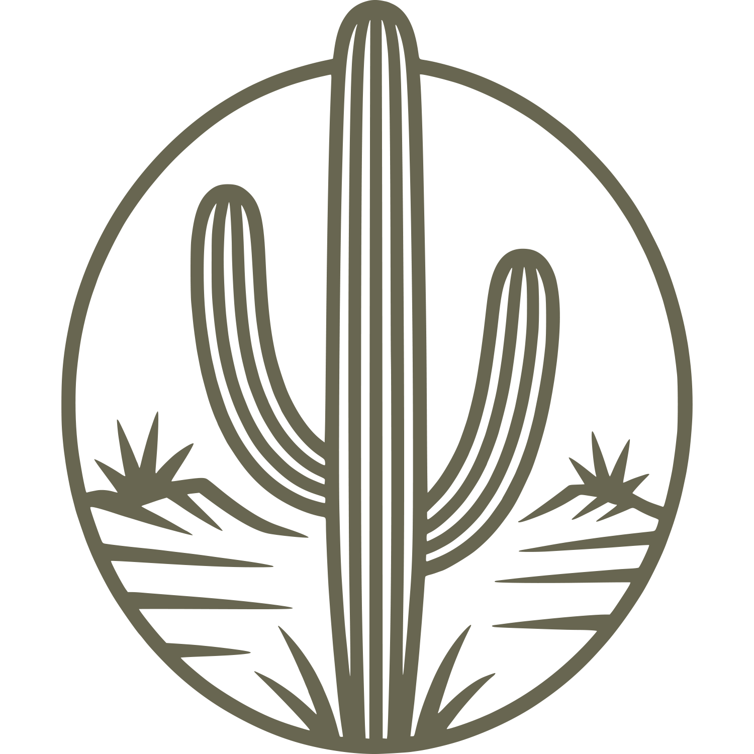 Desert Cactus Scene Delrin Leather Stamp