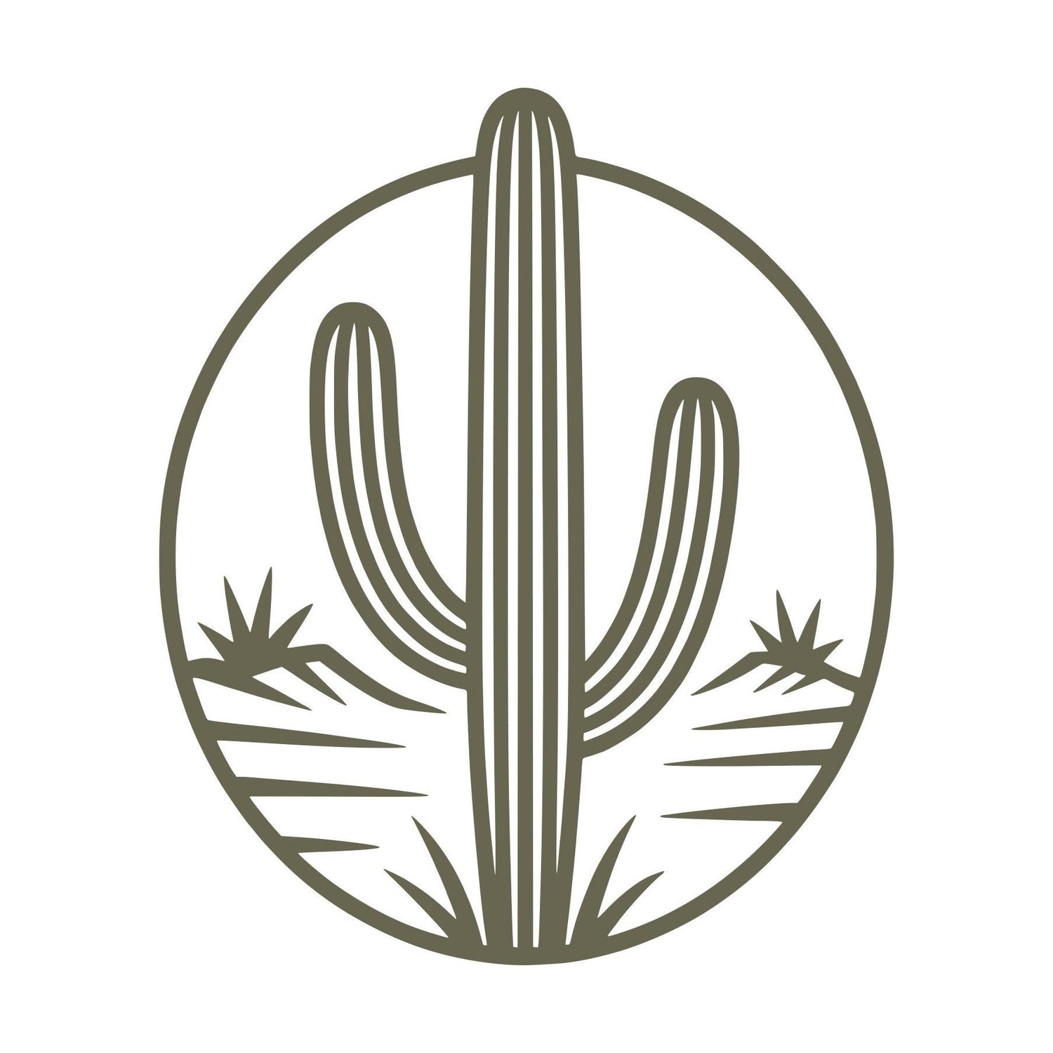 Desert Cactus Scene Delrin Leather Stamp