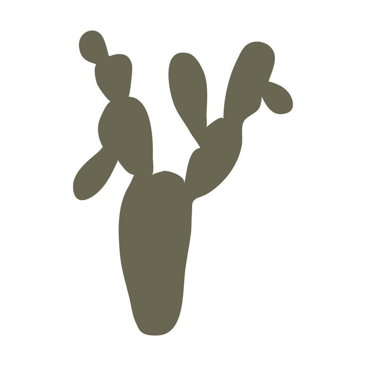 Silhouette illustration of a prickly pear cactus with rounded pads, designed for use as a Delrin leather stamp.