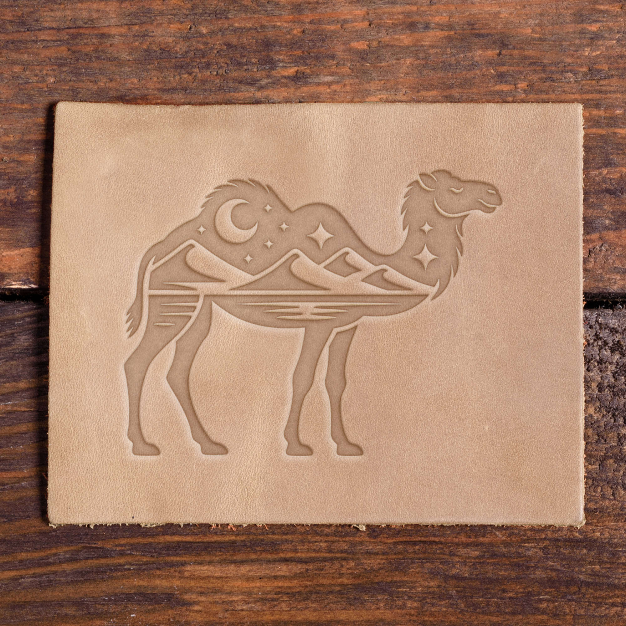 Camel with Desert Landscape Delrin Leather Stamp