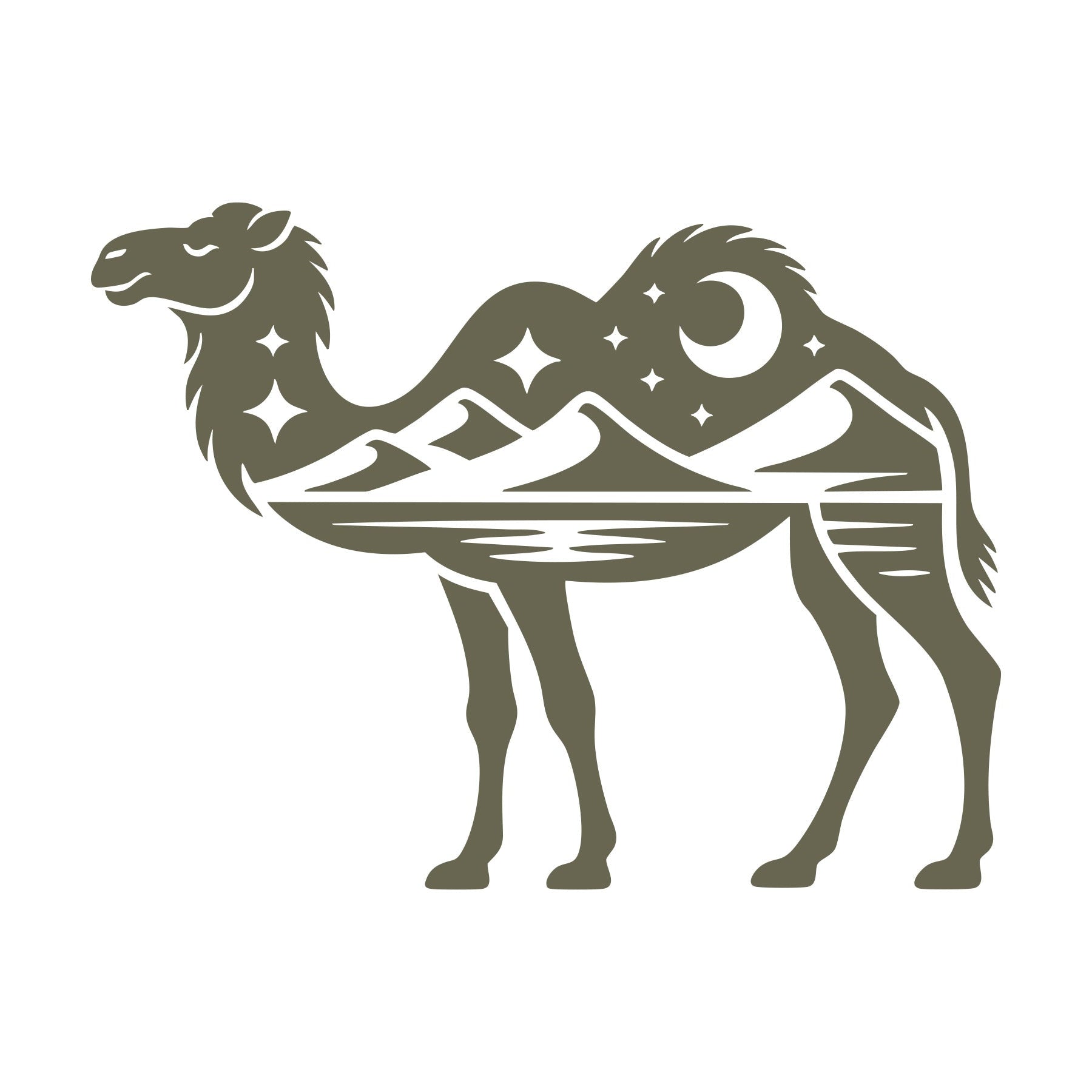 Camel with Desert Landscape Delrin Leather Stamp