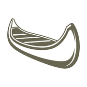 Canoe Delrin leather stamp featuring a simple boat design for camping, lake, river, outdoor, and adventure-themed leather projects.