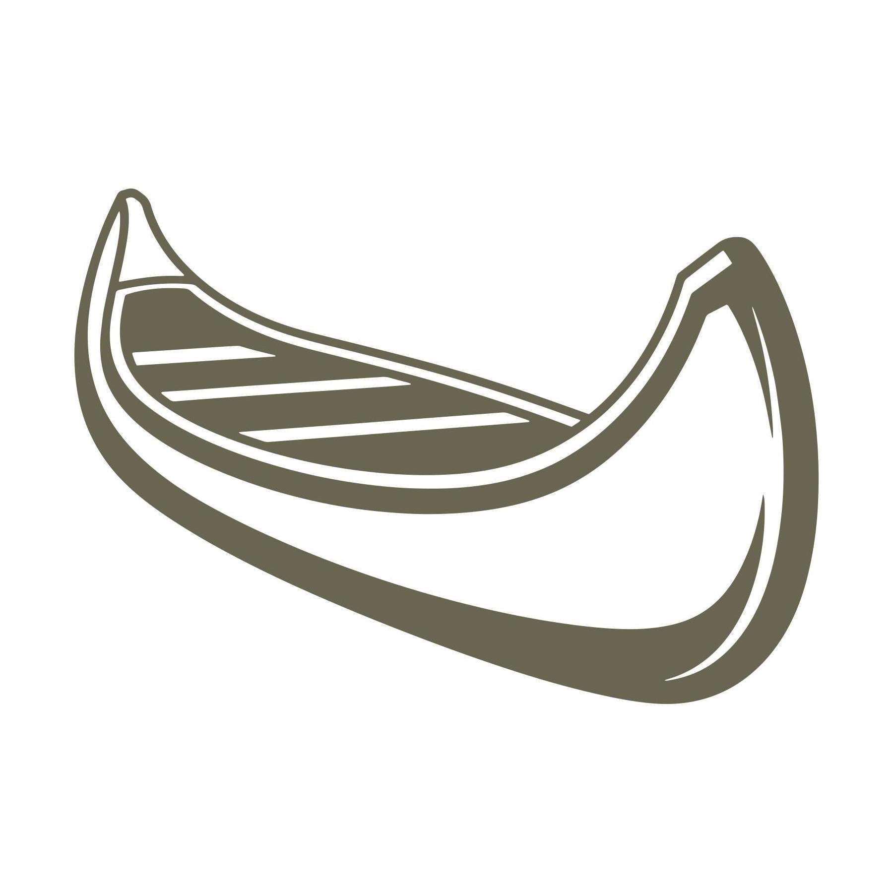 Canoe Delrin leather stamp featuring a simple boat design for camping, lake, river, outdoor, and adventure-themed leather projects.