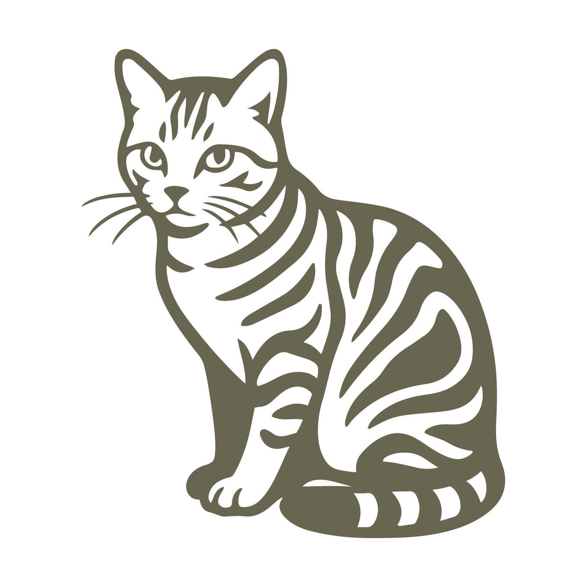 Tabby Cat Delrin Leather Stamp
